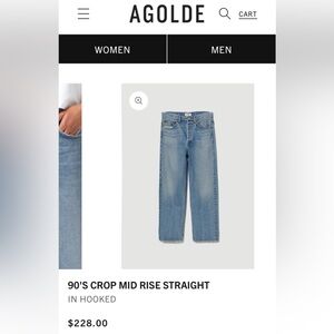 Agolde 90’s mid rise crop jeans